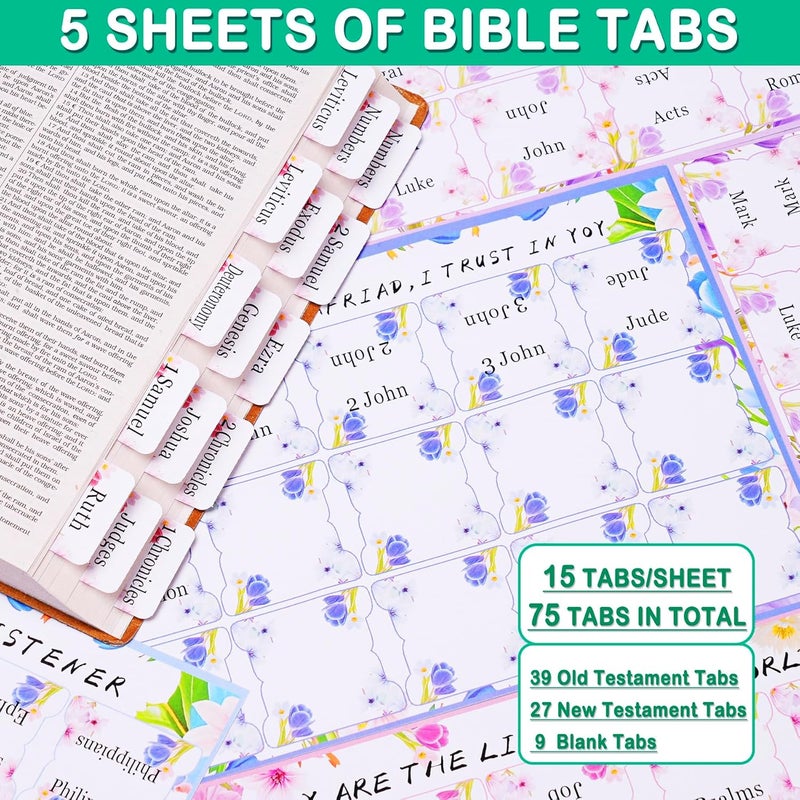 TuErCao Gifts for Christian Women, Bible Bag with Christian Bookmarks, Bible Verse Bracelets, Prayer Scented Candle and Study Supplies Kit with 75 BibleTabs, 12 Highlighters Spiritual Gifts for Mom - Image 5